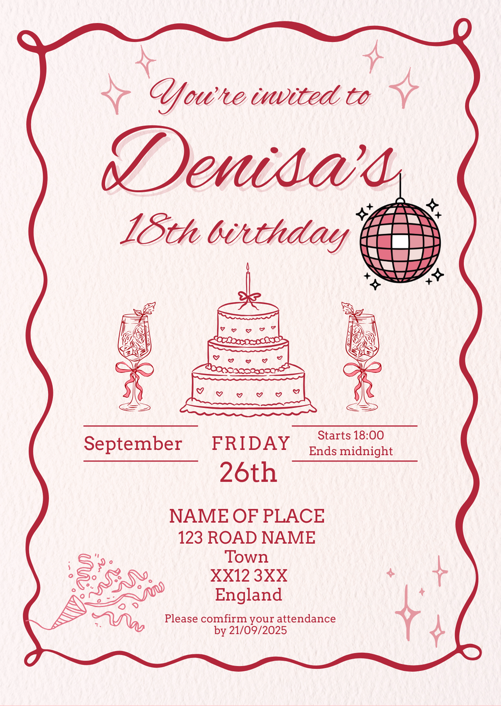 18th birthday invitation