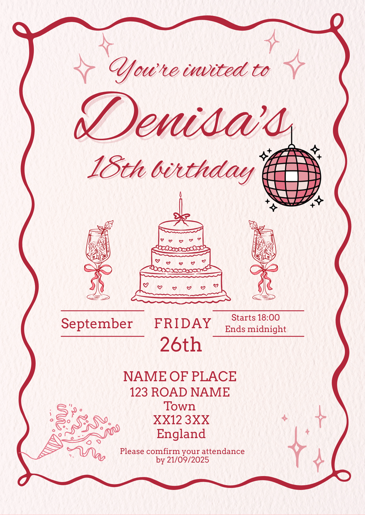 18th birthday invitation